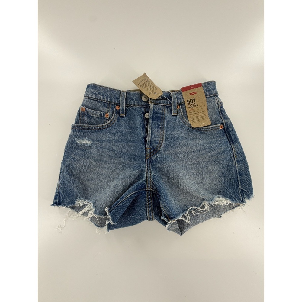 Levi's Womens 501 Curve Denim Shorts 005DP-0004 Medium Wash Size 25 NWT
